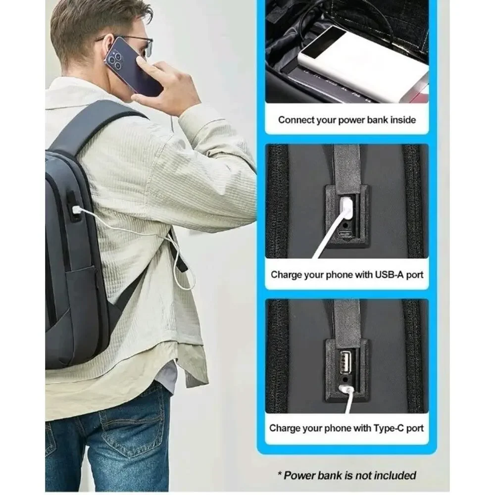 New! FENRUIEN Business Travel Backpack, Expandable Computer Backpack with USB